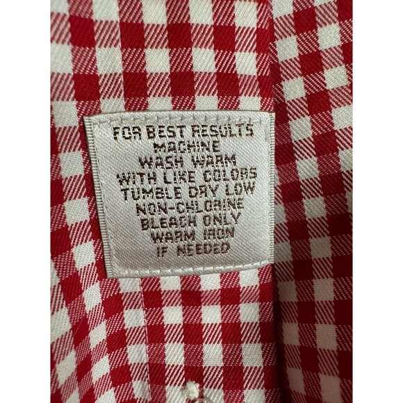 Peter Millar Shirt Mens XL Gingham Check Button Up Red Holiday Stanford EUC - Picture 7 of 8